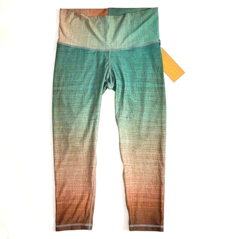 Niyama Sol Beachcomber Capri Leggings Moroccan Mint Dip Dye
